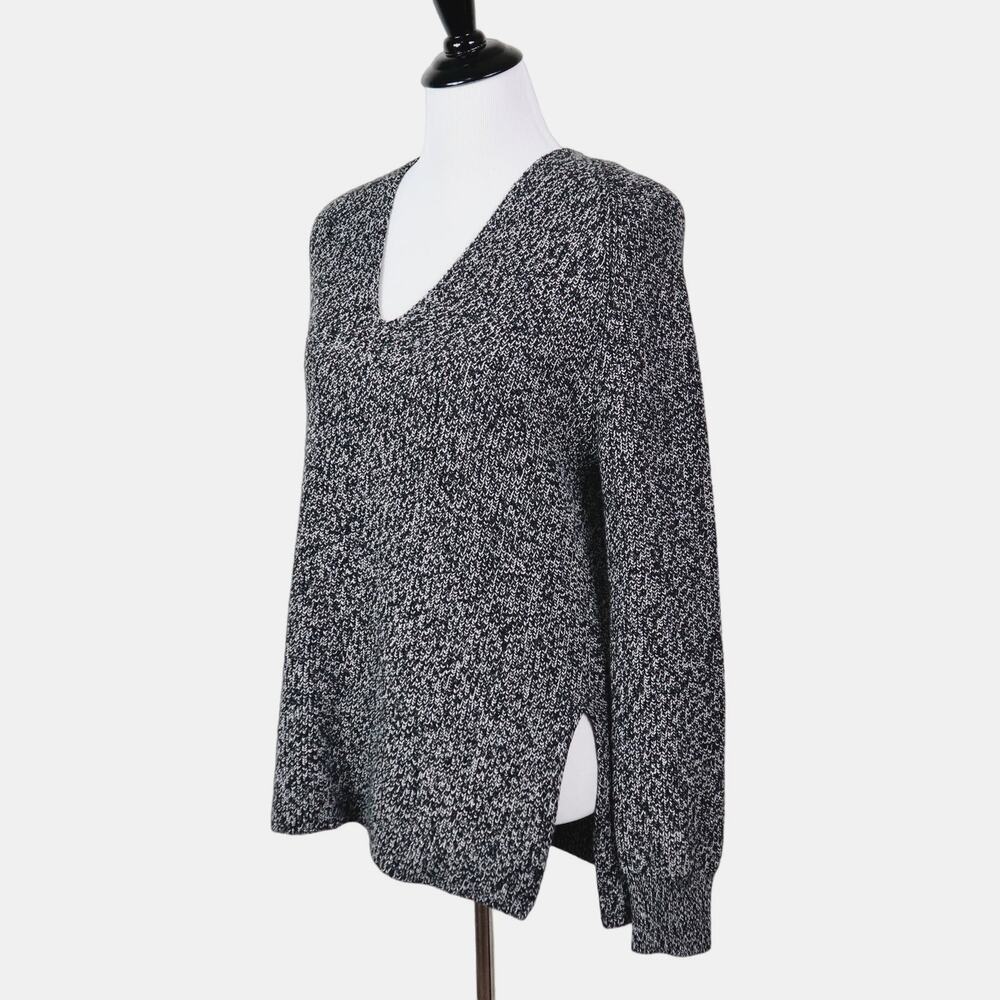 Athleta Size XXS Oversize Switchback Knit Sweater Black Marl Gray